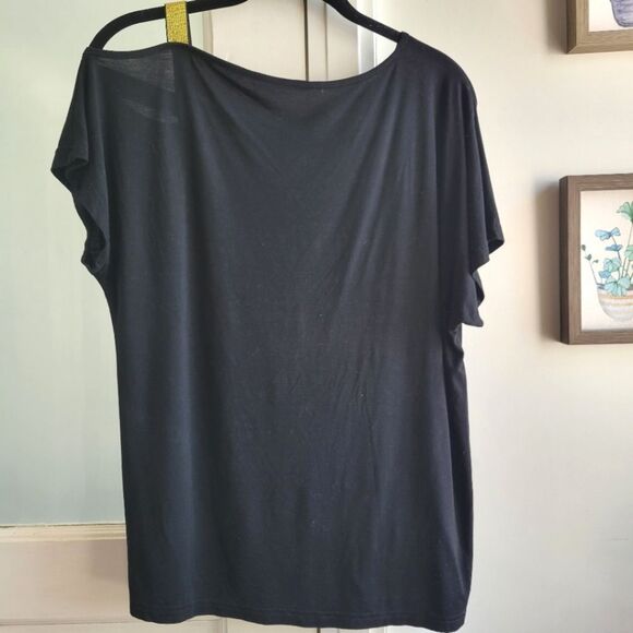 1972 Birthday Birth Year Top Cold Shoulder Sexy Black & Gold, Medium - Picture 3 of 4